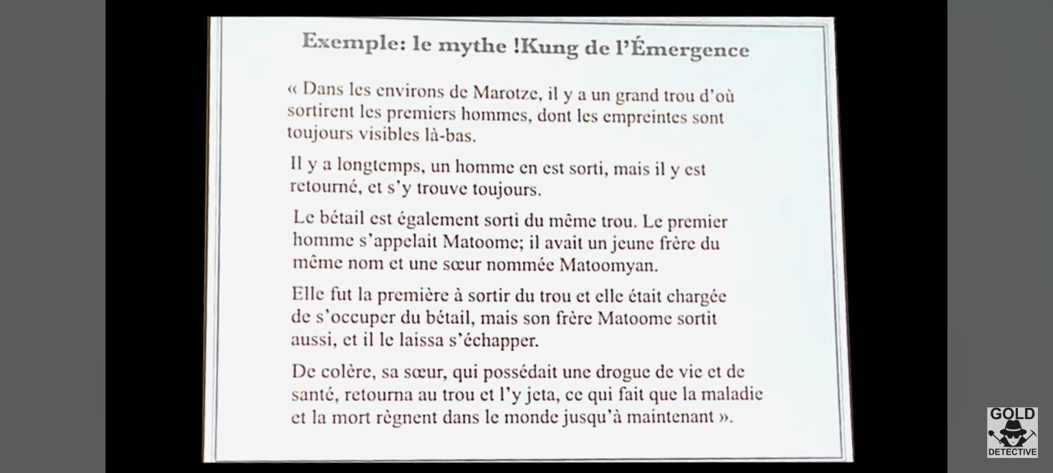 Traduction française du récit !Kung de l’Émergence.