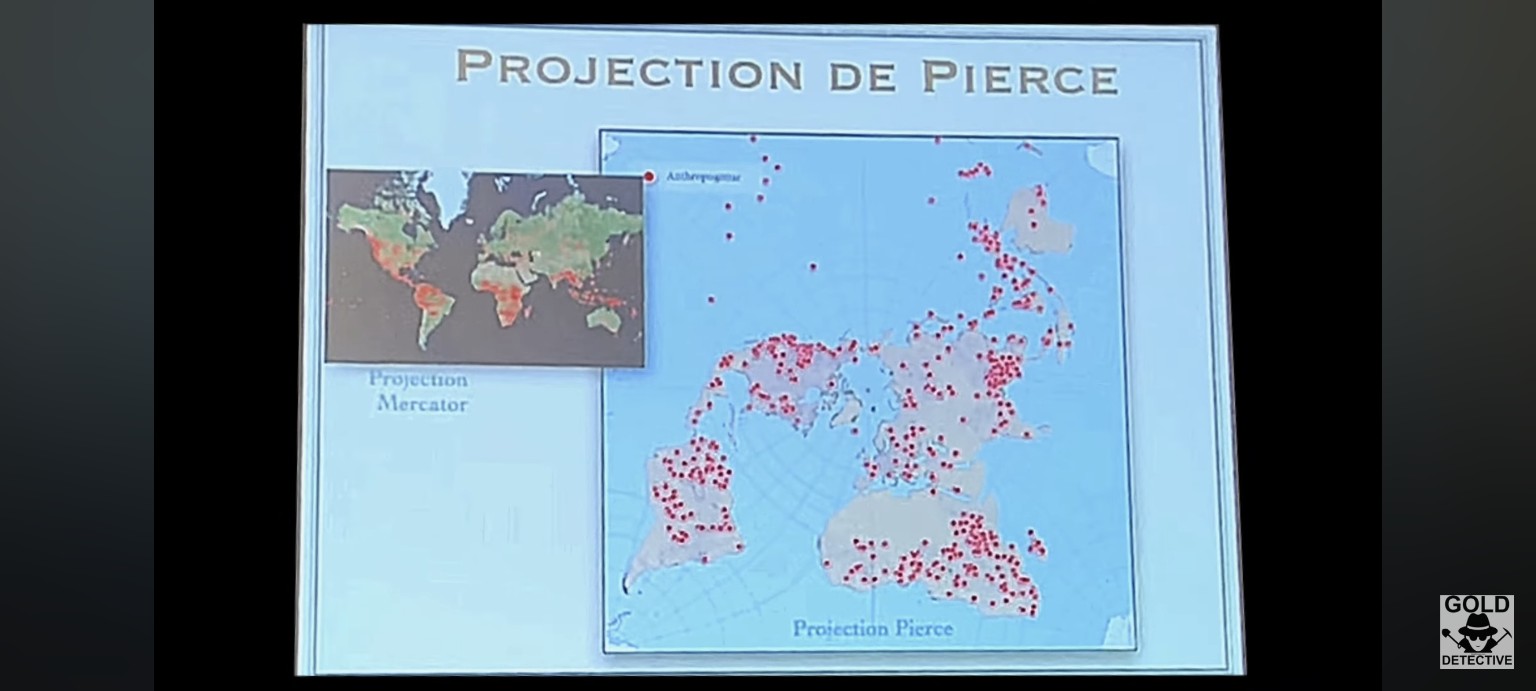 Passage de Mercator à la projection de Pierce.